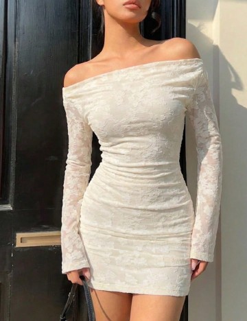 Rochie scurta SHEIN, ecru