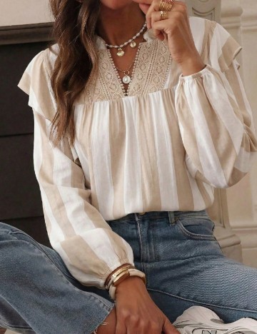 Bluza SHEIN, alb/crem
