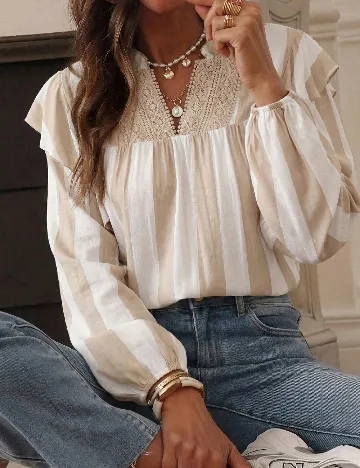 Bluza SHEIN, alb/crem
