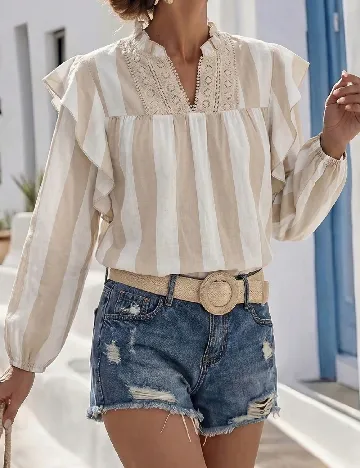 Bluza SHEIN, alb/crem