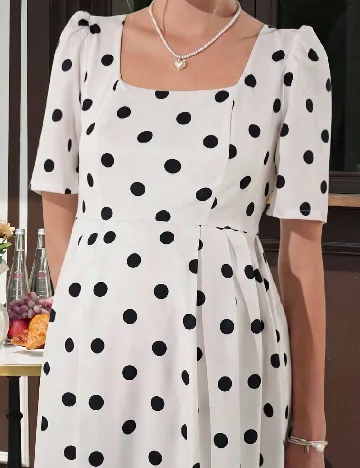 Rochie lunga SHEIN Maternity, alb/negru