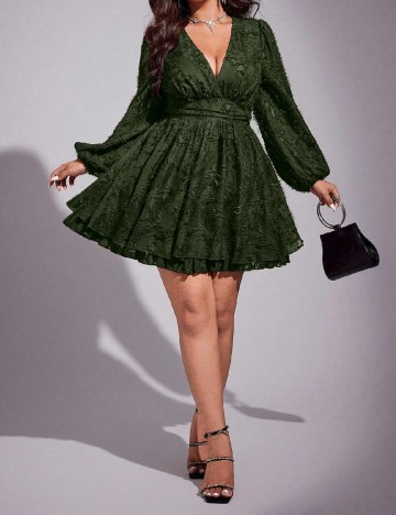 Rochie scurta SHEIN CURVE, verde
