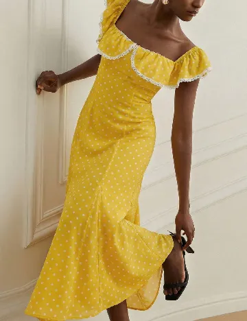 Rochie medie Aveloria, galben