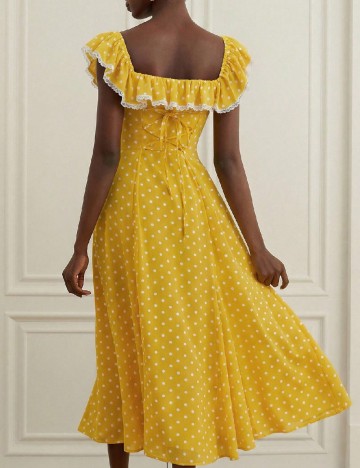 Rochie medie Aveloria, galben