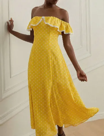Rochie medie Aveloria, galben