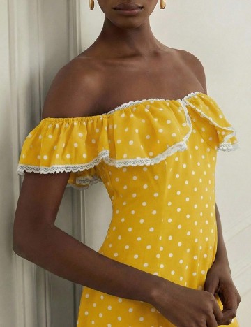 Rochie medie Aveloria, galben