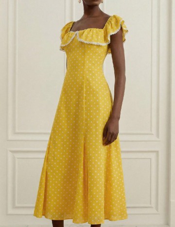 Rochie medie Aveloria, galben
