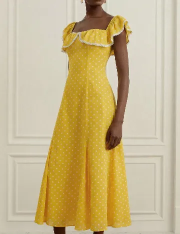 Rochie medie Aveloria, galben
