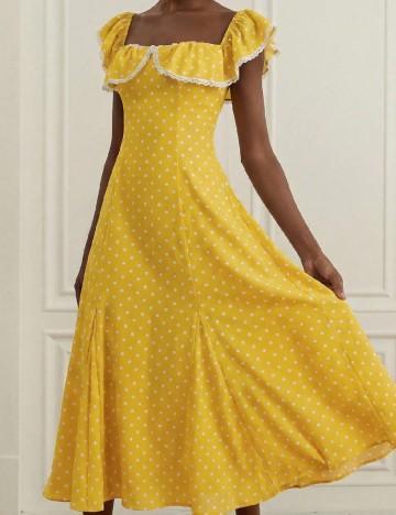 Rochie medie Aveloria, galben