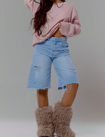 Pantaloni scurti SHEIN, albastru