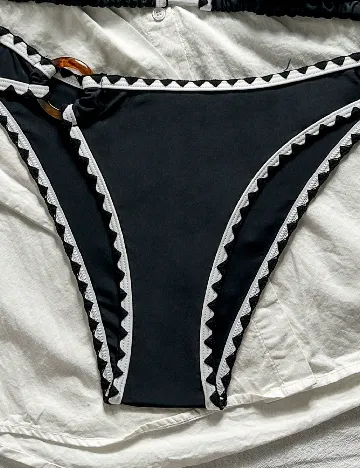 Costum de baie SHEIN, negru/alb