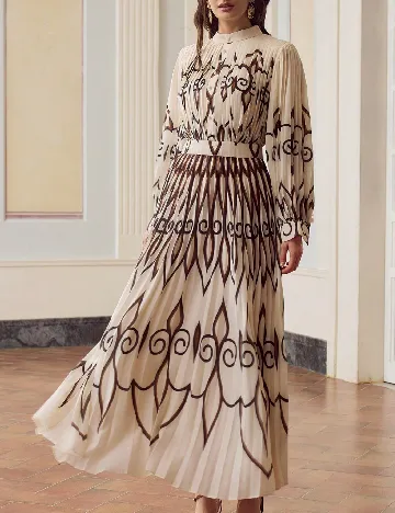Rochie lunga Zeylah, crem