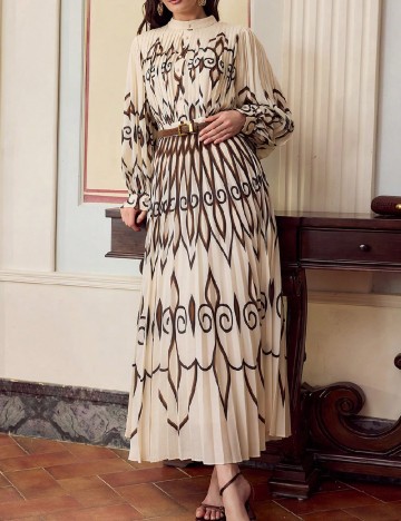 Rochie lunga Zeylah, crem