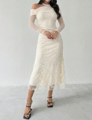 Rochie medie SHEIN, crem