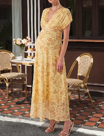 Rochie lunga SHEIN Maternity, galben