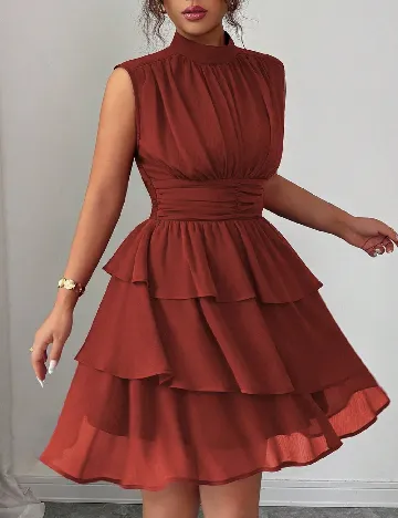 Rochie scurta SHEIN, caramiziu
