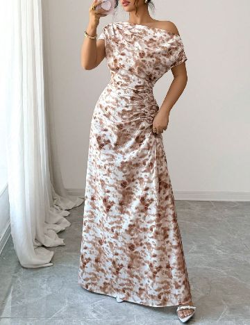 Rochie lunga SHEIN, alb/maro