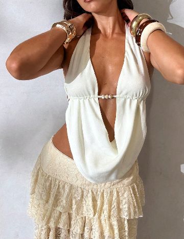 Top SHEIN, ecru