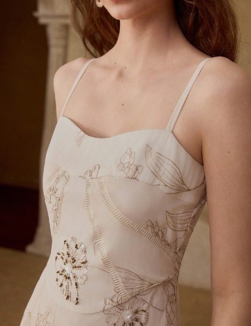 Rochie lunga MOTF, crem