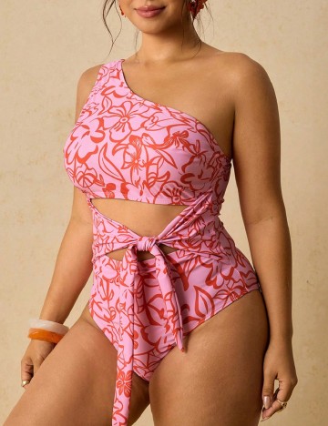 Costum de baie SHEIN CURVE, roz