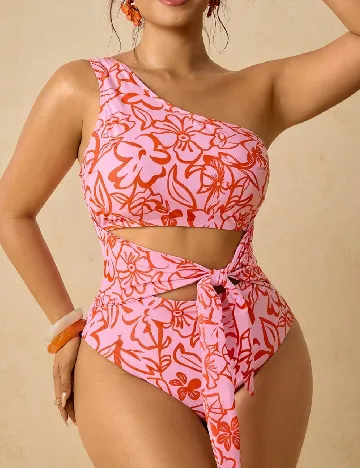 Costum de baie SHEIN CURVE, roz