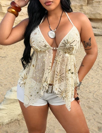 Top SHEIN CURVE, galben