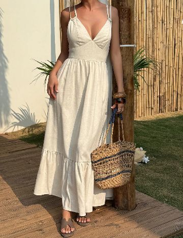 Rochie lunga Dazy, bej