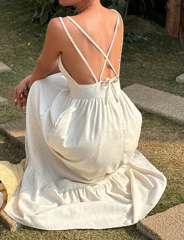 Rochie lunga Dazy, bej