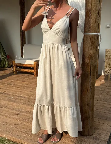 Rochie lunga Dazy, bej