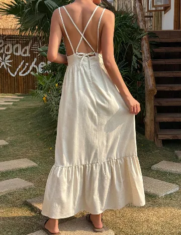Rochie lunga Dazy, bej