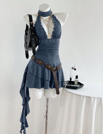 Rochie scurta SHEIN, albastru