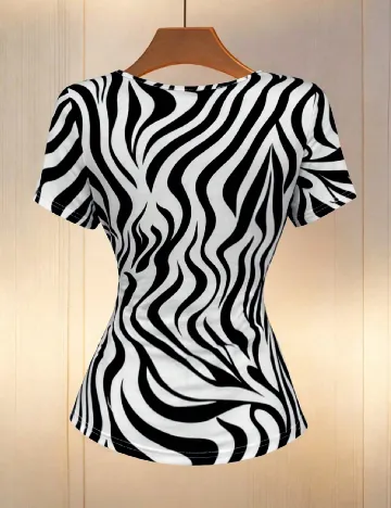 Bluza SHEIN, alb/negru
