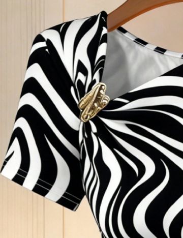 Bluza SHEIN, alb/negru