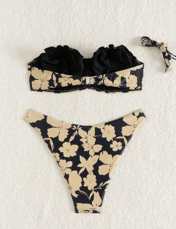 Costum de baie SHEIN, crem/negru