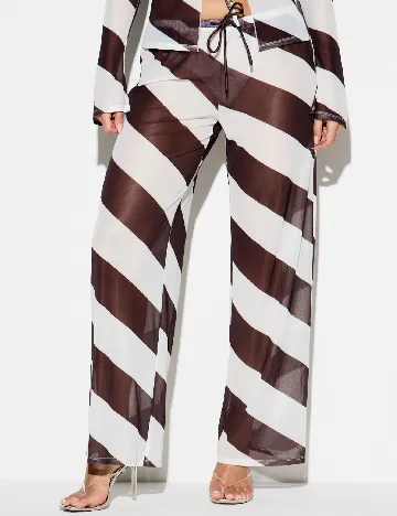 Pantaloni de plaja KIZN, alb/maro
