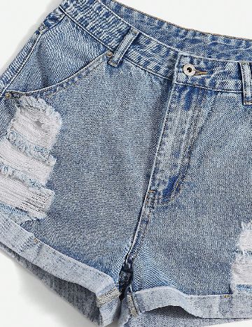 Pantaloni scurti SHEIN CURVE, albastru
