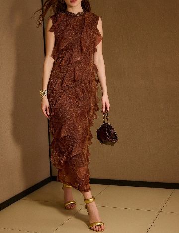 Rochie lunga MOTF, maro