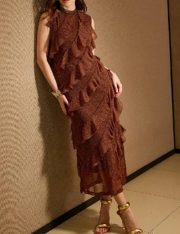 Rochie lunga MOTF, maro