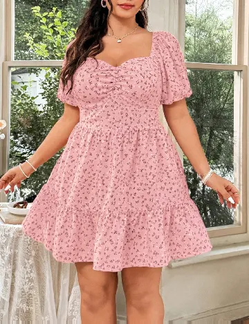 Rochie scurta SHEIN CURVE, roz