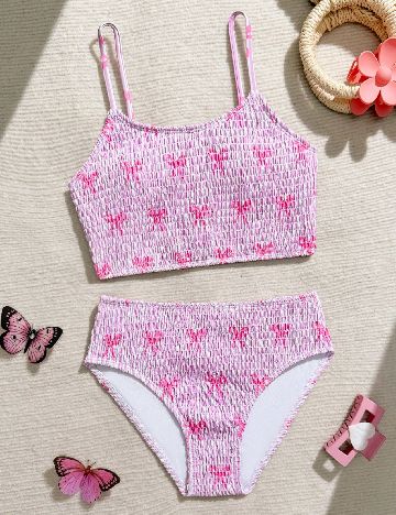 Costum de baie Shein Kids, roz