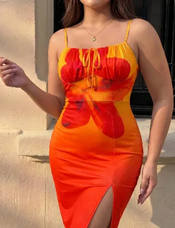 Rochie scurta SHEIN CURVE, portocaliu