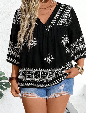 Bluza SHEIN CURVE, negru