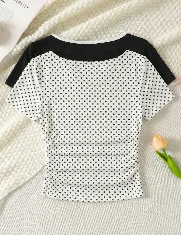 Set Tricouri 2 bucati Shein Kids, alb/negru
