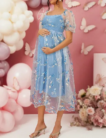 Rochie medie SHEIN Maternity, albastru