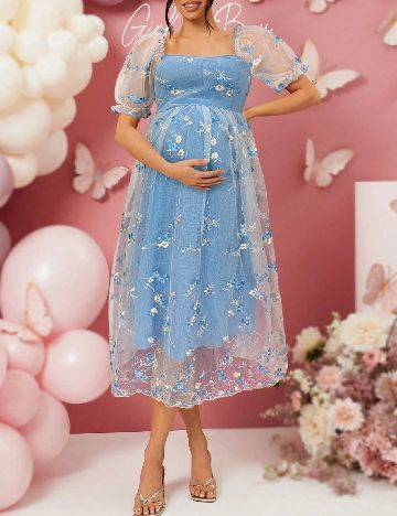 Rochie medie SHEIN Maternity, albastru