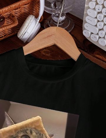 Tricou Shein Kids, negru