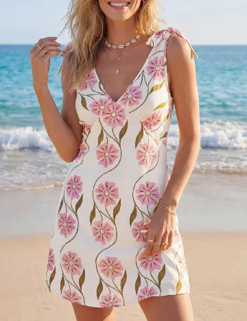 Rochie scurta SHEIN, alb/roz