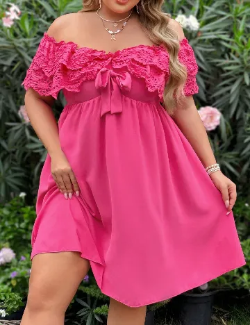 Rochie scurta SHEIN CURVE, roz