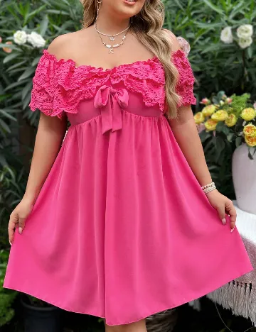 Rochie scurta SHEIN CURVE, roz