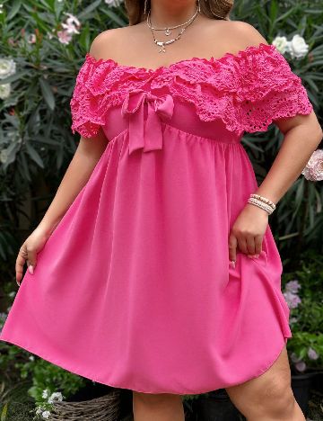 Rochie scurta SHEIN CURVE, roz